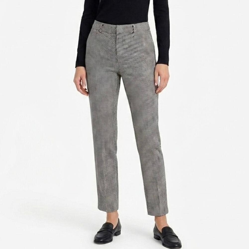 Old Navy Women's Pixie Pants Size 4 Tall Houndstooth Plaid Blue & Gray High Rise